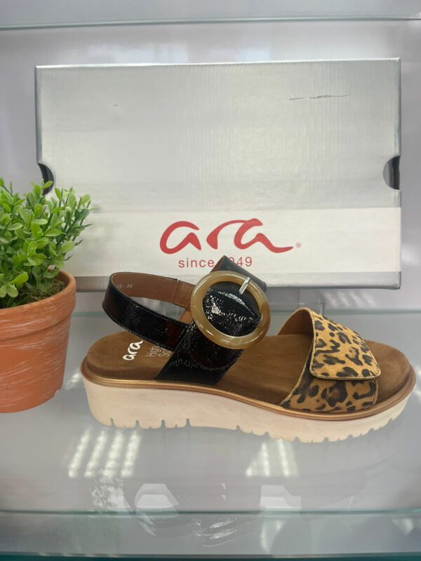 Ara Black Leopard print Sandal